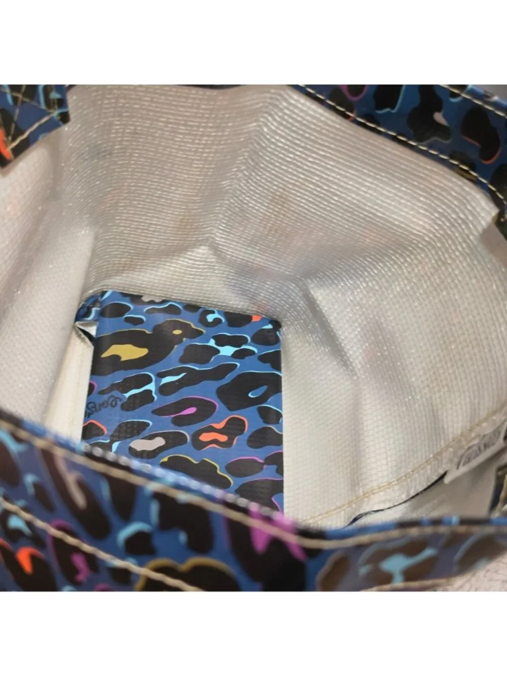 Consuela Danni Mini Bag Grab N Go Tote Blue Multicolor Leopard Print Bag READ - Picture 8 of 16